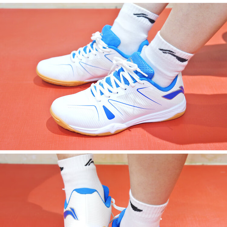 Li-Ning Table Tennis Shoes for Men And Women, Sports Shoes, Specialized Table Tennis Footwear, Breathable Non-Slip Whirlwind 2.0, White And Green, Size 41.5 4