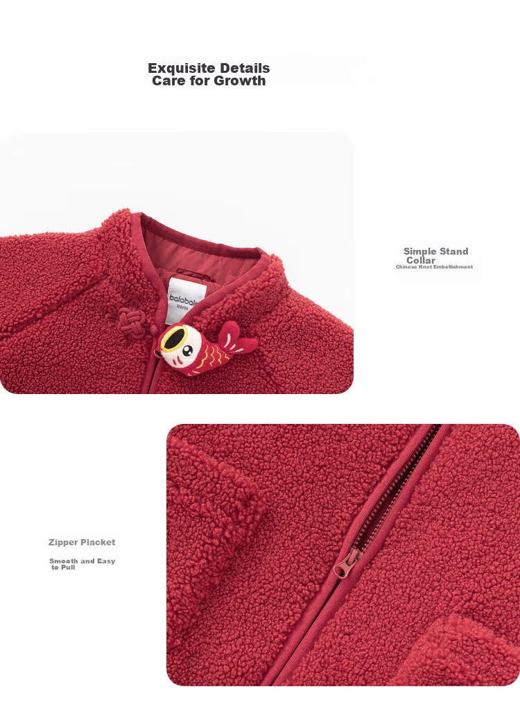 BALABALA Boys' Cotton Jacket, Girls' Padded Coat, Baby Winter Clothing, New Year's Outfit, Plush Outerwear, 208125106201 12