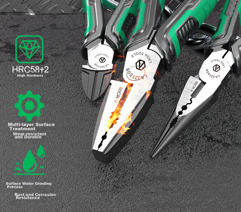 LAOA LA112208 8-Inch 5-in-1 Steel Wire Pliers Wire Cutter Stripper Electrician Terminal Crimping Pliers 13