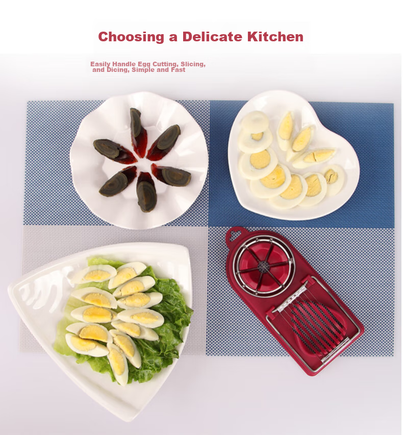 Jingmao Multifunctional Egg Cutter, Stainless Steel Egg Cutting Tool, Household Device for Cutting Preserved Eggs And Century Eggs, Separator And Slicer 7