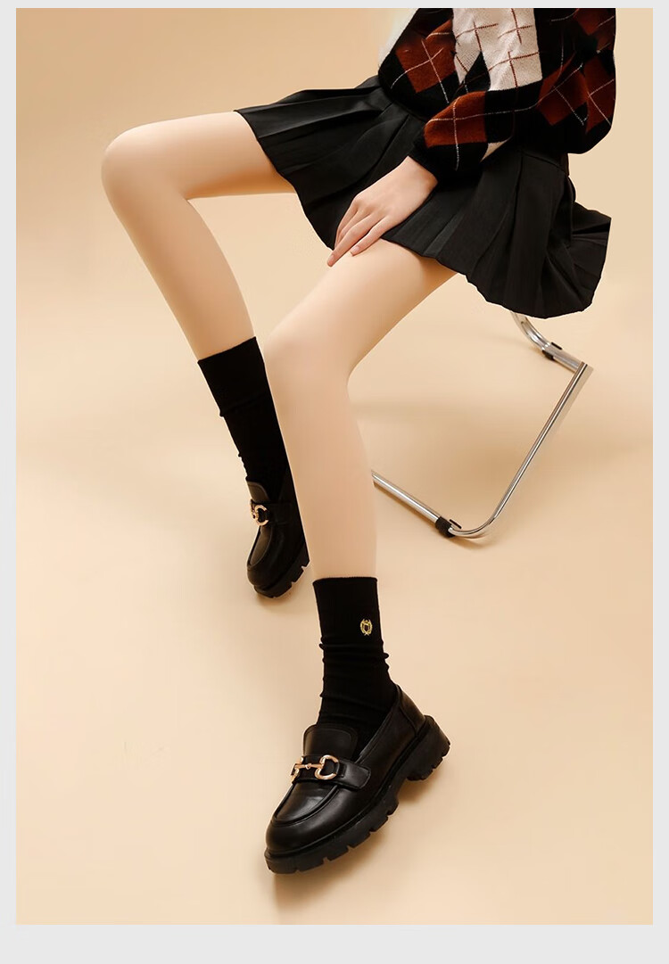 JOAE [Shuiguang Socks] High-Waist Leg-Shaping Miracle Tummy Control Shaping Thick Base Layer Pants for Women, Spring And Autumn Fleece-Lined Pantyhose Black 12