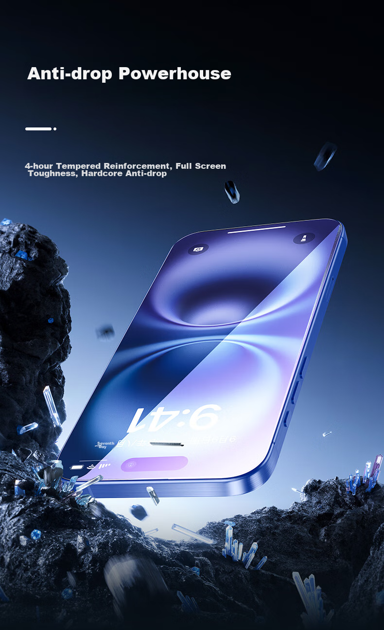 ESR Tempered Glass Screen Protector for IPhone 16 Plus, Apple 16 Plus Phone Film, Dust-Free Installation, Quick Application, HD Clear, Anti-Blue Light, Anti-Fingerprint, No Case Interference, Front Film for Mobile Phones 8