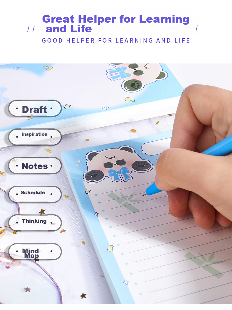 DiLe B5 Grid Notebook Paper, Lined Notepad for Students' Chinese Practice, Long Strip Memo Pad, Tear-Off Notebook, 50 Sheets/Book, BC23-1080 Grid Style 11