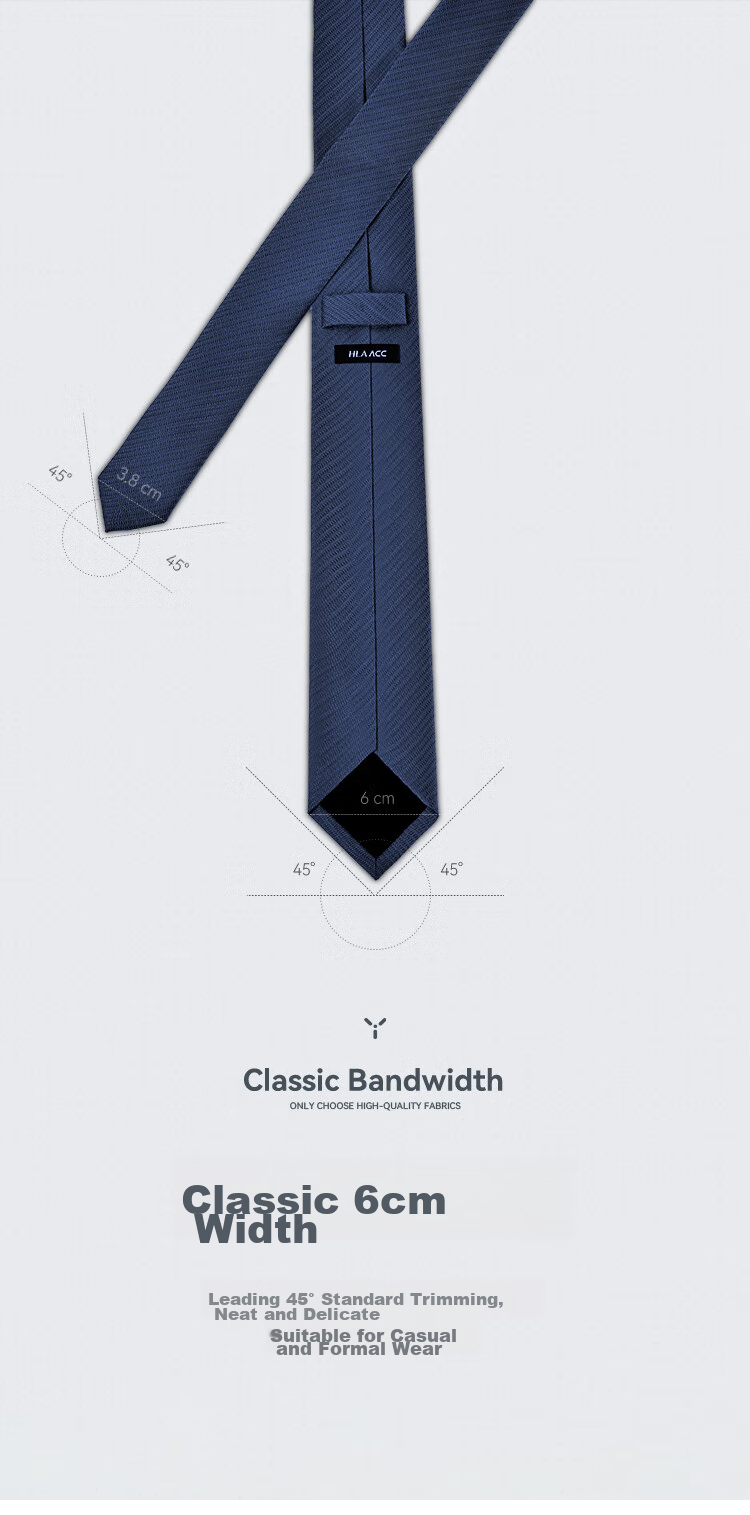 HLA Men's Formal Hand-Tied Necktie for Weddings, Grooms, Groomsmen, Business Suits, Narrow Lapel Style 8