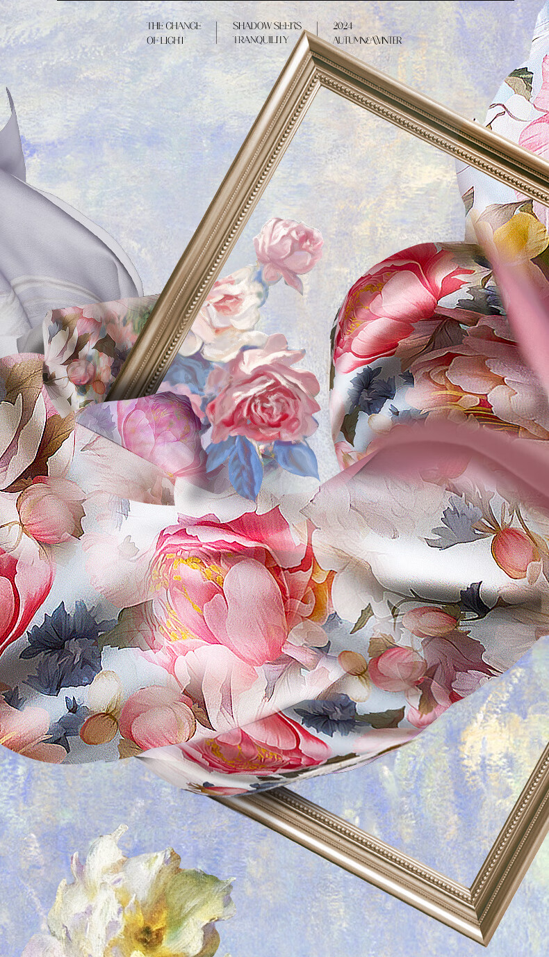 FUANNA Bedding Set, Pure Cotton 100% Bedsheet And Duvet Cover, Floral Pattern Set, Double Size, 203*229cm, Shengshi 8
