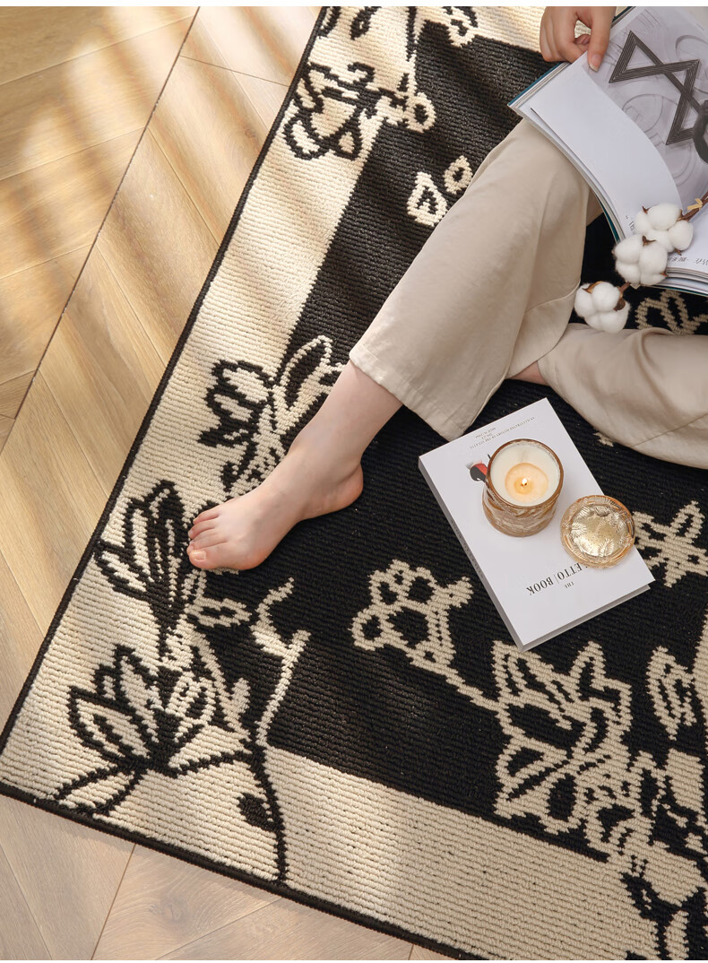 Modouyu Entrance Door Mat, 80*120cm, Floral Pattern, Doormat for Bathroom And Foyer, Durable High-End Carpet 13