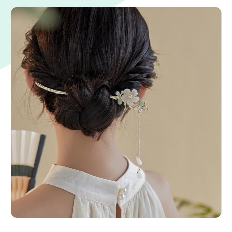 CHIMERA New Chinese-Style Hanfu Qipao Hair Clip, Tassel, Back of Head Clip, Bangs Clip, Hair Accessory, Women's Mid-Autumn Festival Gift 30