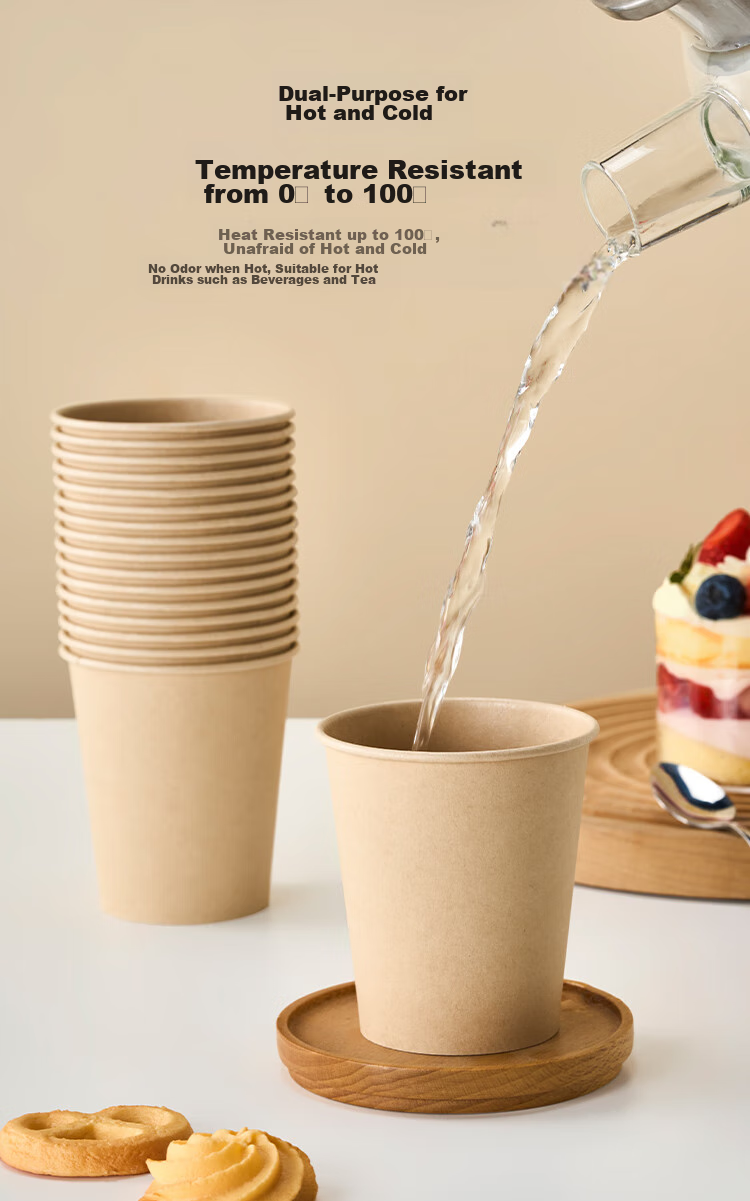 One's Member Disposable Paper Cups, Bamboo Paper Cups, Water Cups, 230ml X 100 Pieces, Beverage Cups, Coffee Cups, Food Grade, Office Use 5