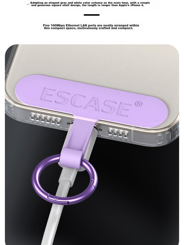 ESCASE Phone Lanyard Clip, Fixed Card Holder, Phone Case Clip, TPU Patch, Chain Connector Pad, Hanging Ring, Anti-Loss Device, PT-M03Pro Pink 7