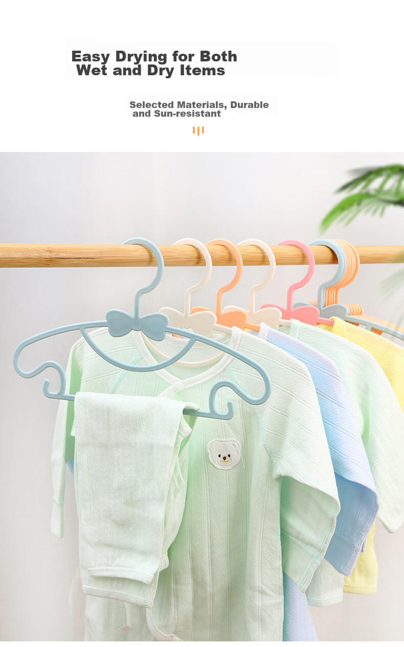 MENGTING Children's Hangers, Baby Clothes Hangers, PP Material, Seamless, Pack of 10 2