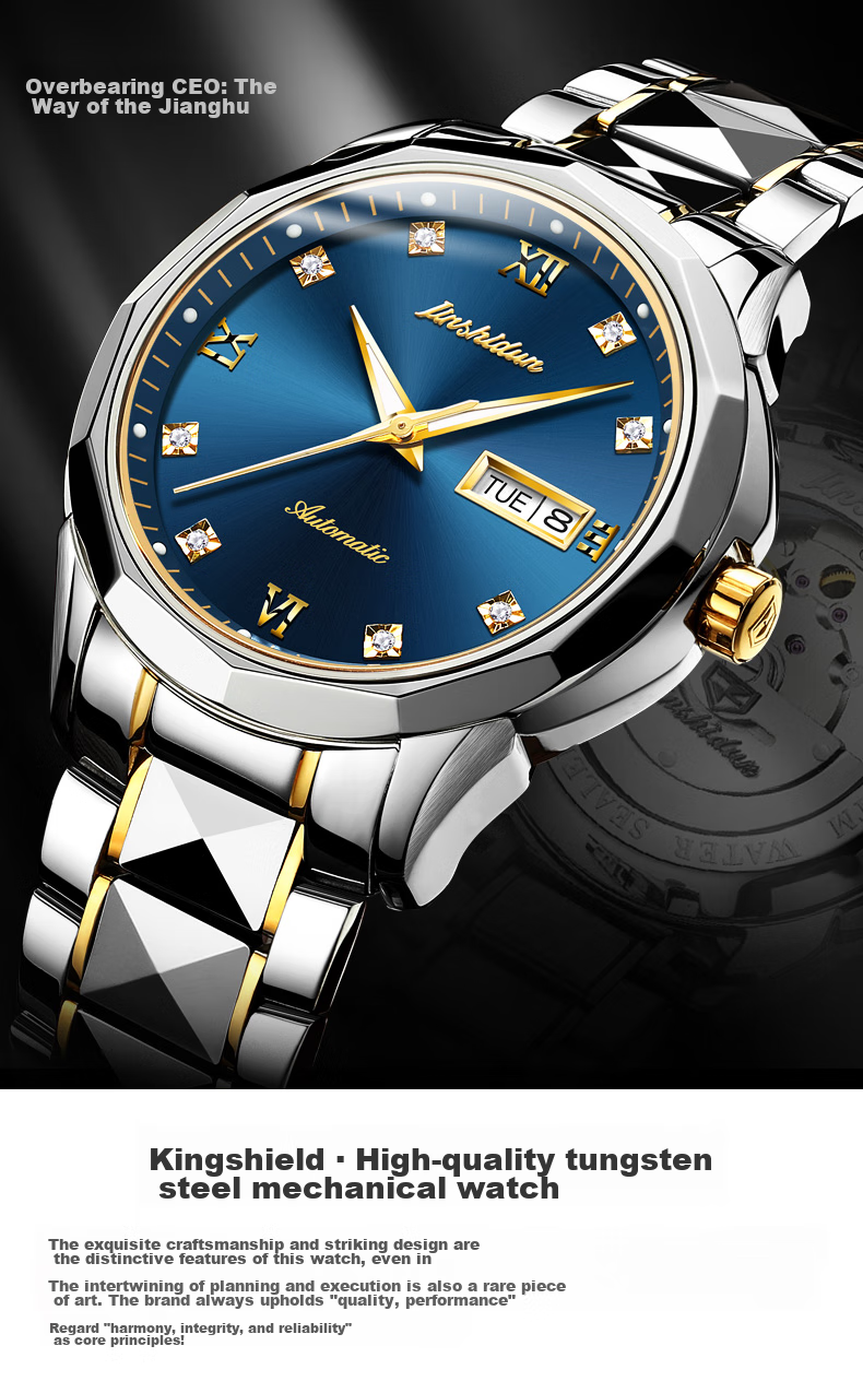 JIN SHI DUN Swiss Certified Authentic Men's Watch 26 New Automatic Mechanical Top Ten Famous Watches Birthday Gift for Husband 2