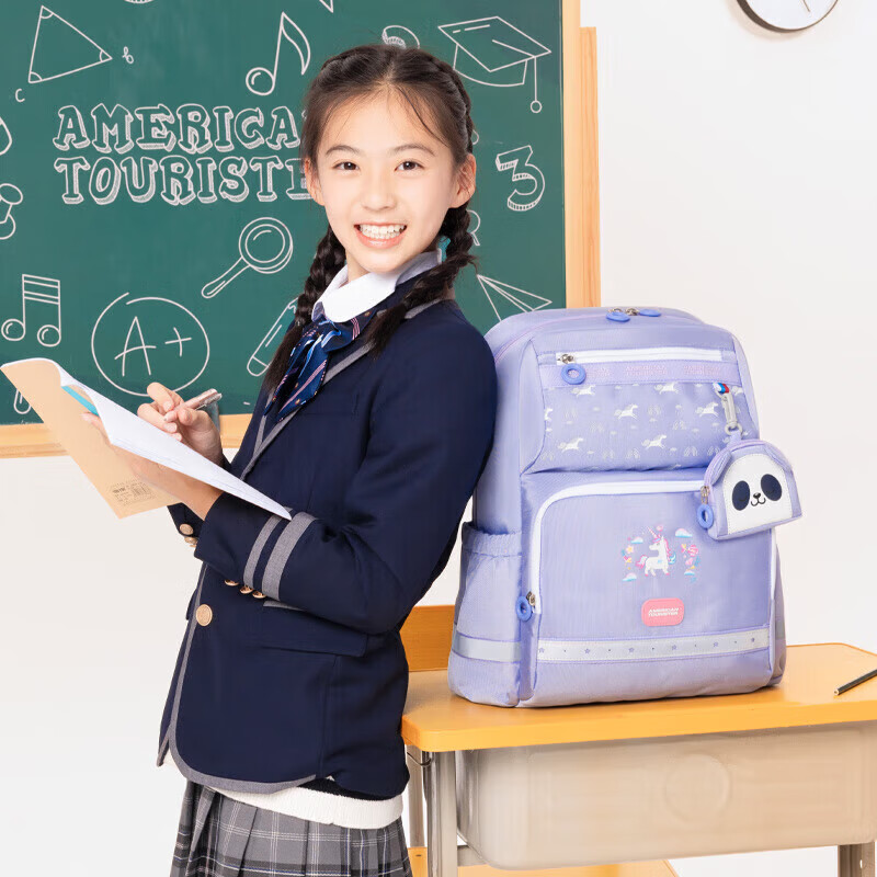 Рюкзак AMERICAN TOURISTER для девочек, удобный, антибактериальный, легкий, вместительный, для начальной школы (1-6 классы)