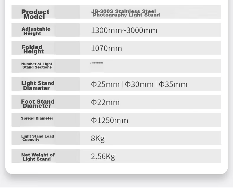 JINBEI EQ Series Portable Aluminum Photography Light Stand, Studio Photography Light Tripod, Outdoor Photography Flash Stand, Live Streaming Photography Light Bracket EQ-250 Steel Pipe Light Stand with Load Capacity of 5KG 18