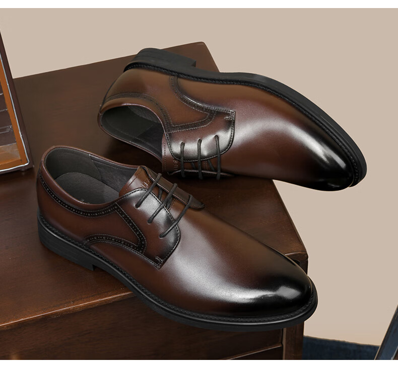 HLA Men's Leather Shoes British Style Business Classic Formal Wedding Groom Shoes HAAPXM1EBA070 Black Size 39 13