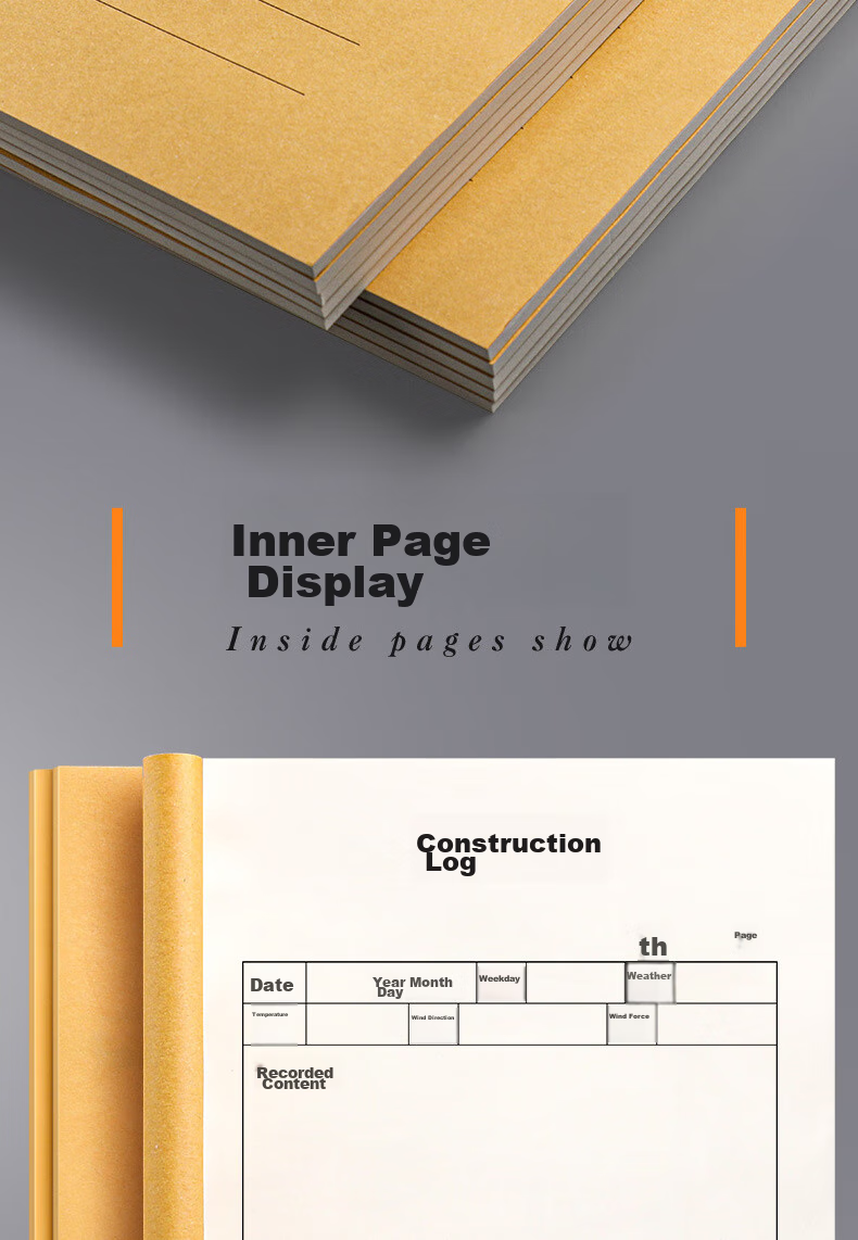 Elifo Construction Log Notebook, Pack of 10, A5 Size, Record Book Diary, Construction Site Engineering Work Enterprise Unit Safety Officer Progress Notes 2