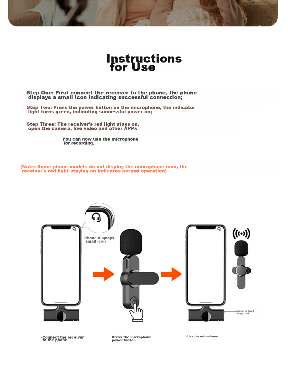 JoJar Wireless Lavalier Microphone for Mobile Live Streaming, Online Classes, Outdoor Interviews, Short Videos, Professional Vlog Recording, Apple Mini Microphone with Apple Connector 12
