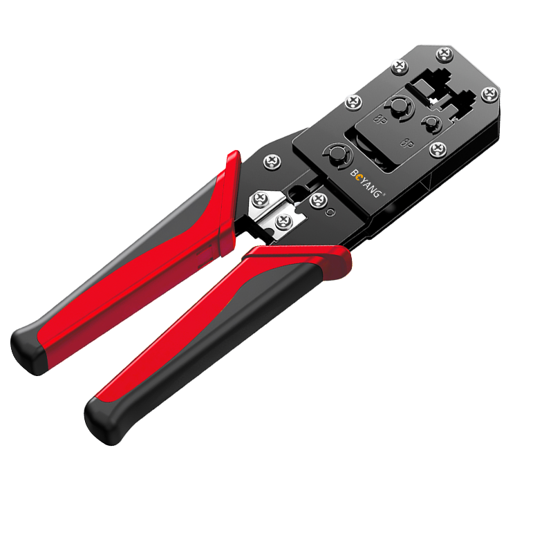 BOYANG Network Cable Crimping Tool Vertical Type Dual-use for Network and Telephone Wires 8P8C 6P6C 6P4C 6P2C RJ45 RJ12 RJ11 Crimping Pliers BY-318