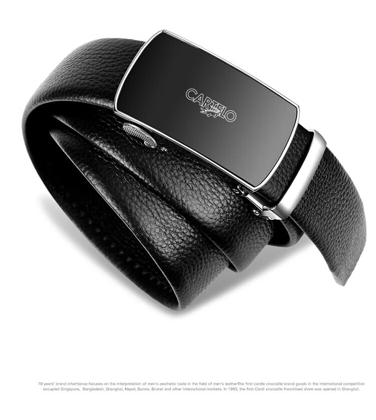 CARTELO Men's Casual Automatic Buckle Belt, Top-Grain Leather, Youth Business Trouser Belt, Gift for Boyfriend Or Father's Day 11