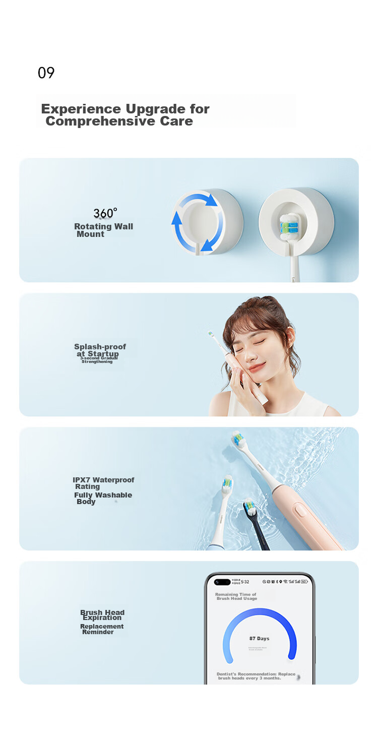 Hongmengzhixuan Libode Smart Sonic Electric Toothbrush Youyang 3 Adult Toothbrush, Cleans And Whitens Teeth, Long Battery Life, Gift for Boyfriend/girlfriend, Birthday Present, Wedding Gift 16