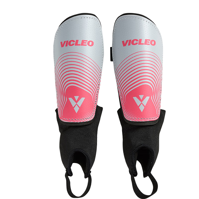 VICLeO Soccer Shin Guards for Children, Football Protective Gear, One Pair V821218 Size S (Straps + Ankle Support)