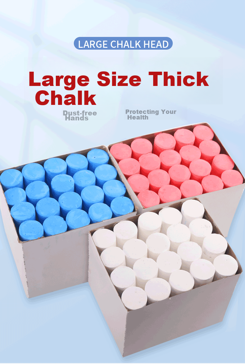 BOJIAO Extra Large Chalk Markers for Shipyards, Construction Sites, Marking, Line Drawing, Wood, Steel Pipe, Large Size, Thick Chalk, Blackboard, Colorful Drawing Chalk, White 1