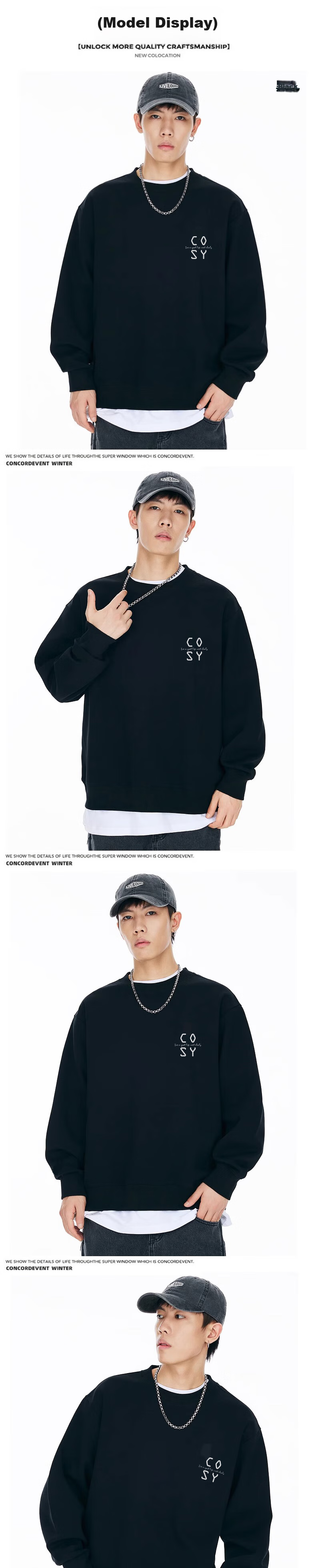 Huili Men's Sweatshirt, Round Neck, Printed Long-Sleeve T-Shirt, Pullover Undershirt, Casual Jacket for Spring And Autumn, Men's Clothing 14