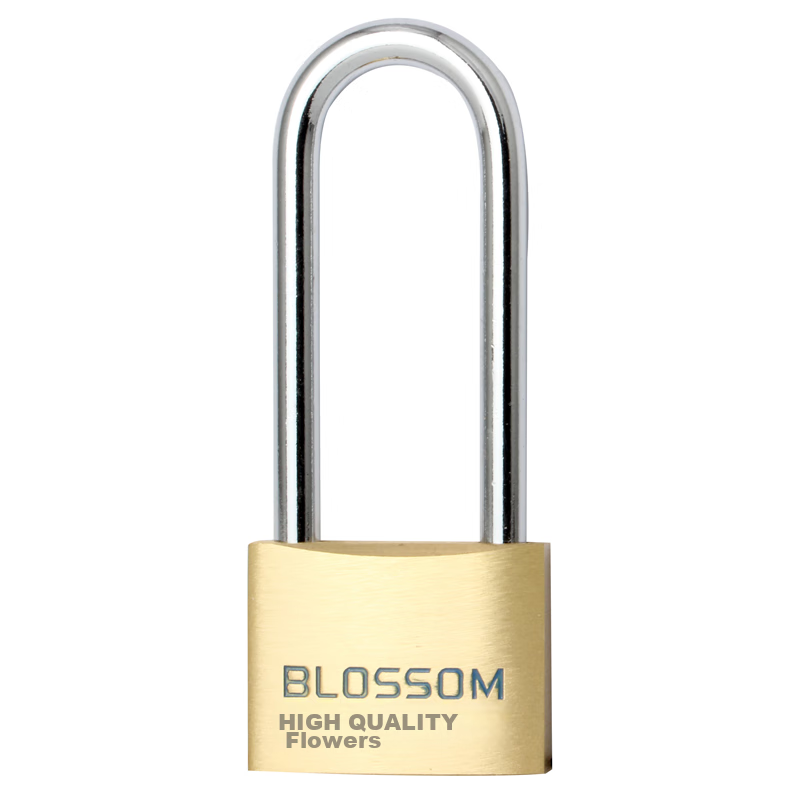 BLOSSOM Copper Padlock, U-Shaped Lock, Waterproof And Rust-Resistant Long-Shaft Door Lock, Cabinet Door Lock 55MM BC076L