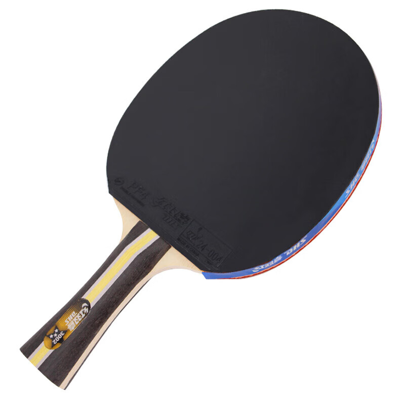DHS (Daishu) Three-Star Table Tennis Paddle, Penhold Grip H3002 Single Paddle with Racket Cover And Ping Pong Ball