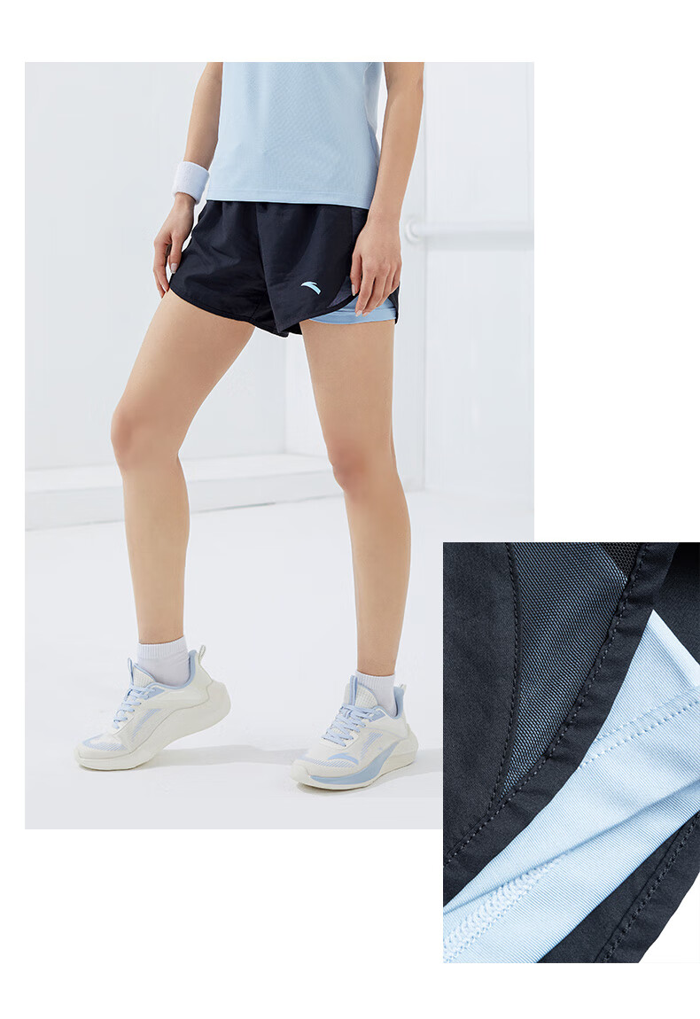Anta Quick-Dry Sports Set | Women's Summer New Breathable Short Sleeve and Shorts Badminton Two-Piece Set with Anti-Exposure Design 20