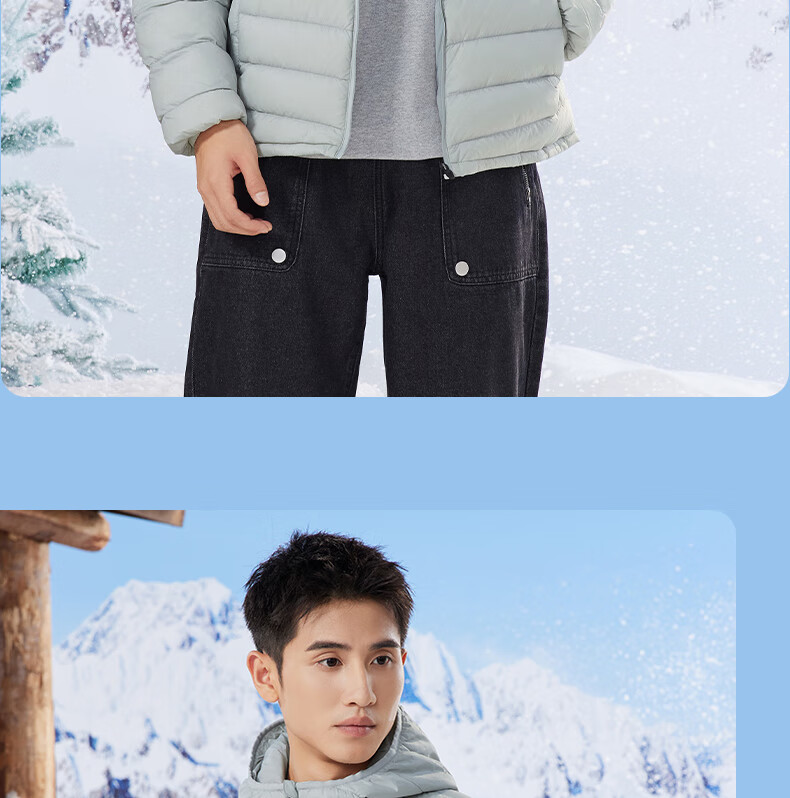 361° Men's Down Jacket Autumn Winter New Lightweight Short Warm Hooded Sports Inner Layer 652544302D-4 35