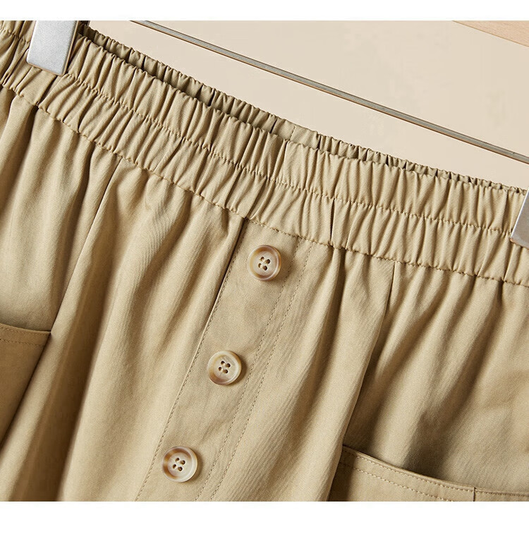Tachi Loose Skirt, 2026 Spring New Women's Fashion, Elastic Waist, Large Pockets, Mid-Length Skirt 2