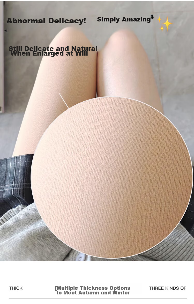 LangSha High-Waisted Tummy Control Shapewear Leggings for Women, Nude-Colored, Spring And Summer Thin Fleece, Sheer Stockings for Outer Wear 4