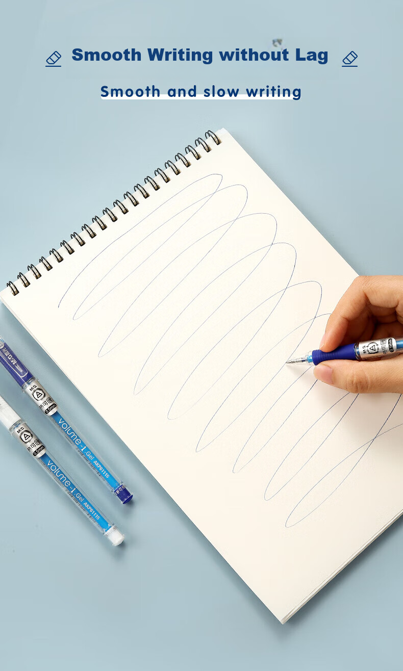 M&G Erasable Gel Pen, 0.5mm, Blue Bullet Tip, Signature Pen with Pull-Cap, Student Pen, AKP61115B, 6 Pcs 4