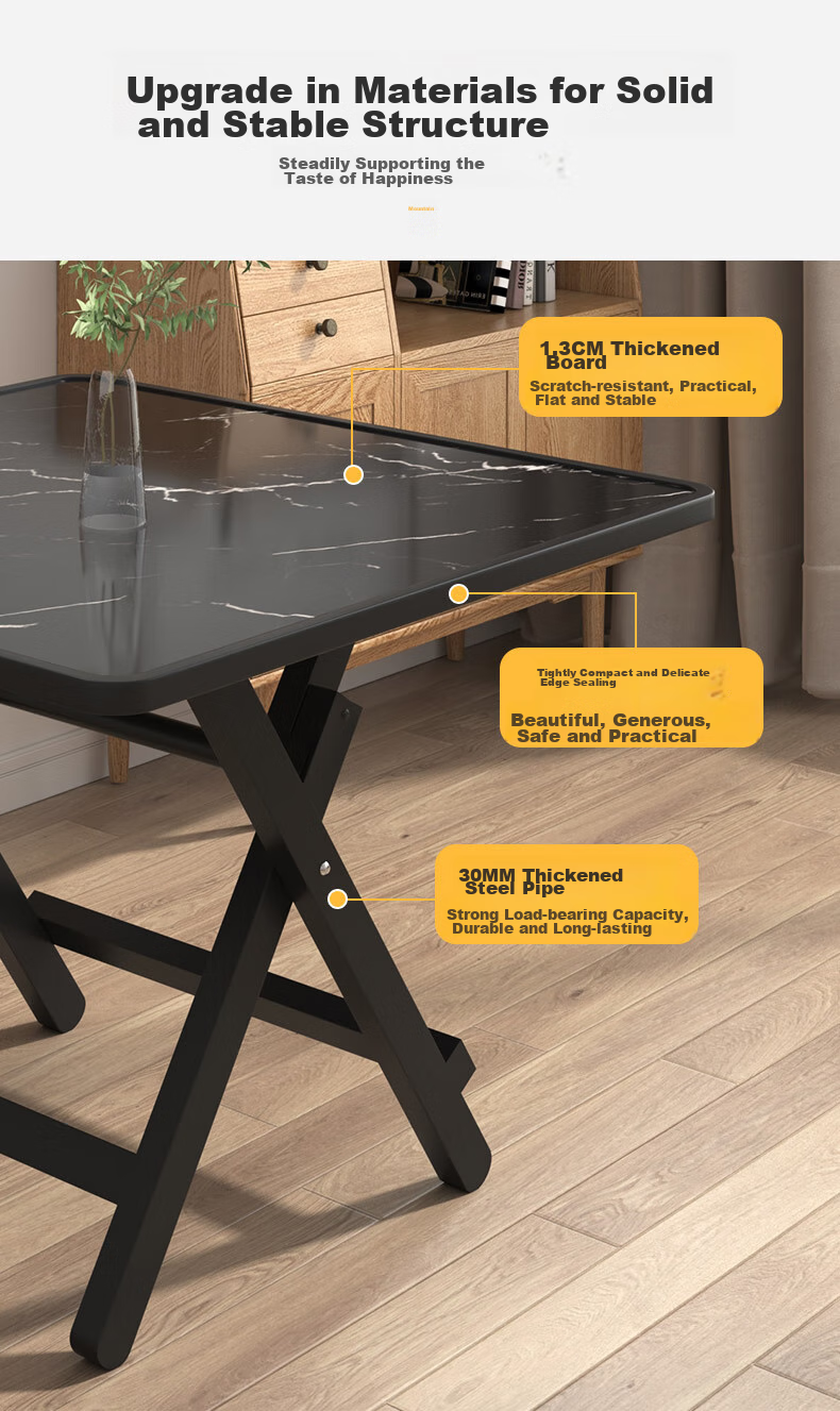 Chibailun Folding Table, Dining Table for Small Apartments, Foldable Eating Table And Chairs Set, Simple And Portable Small Square Table 3