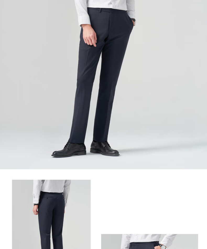 Goldlion Machine Washable Wool Blend Spring Summer Men's Business Trousers Black-99 31 7