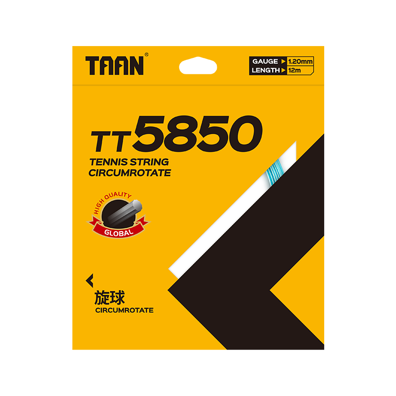 Taan Tennis String, Octagonal POLY Hard String, High Elasticity Ball Control, Durable TT5850, Orange, 12M Single String, Power