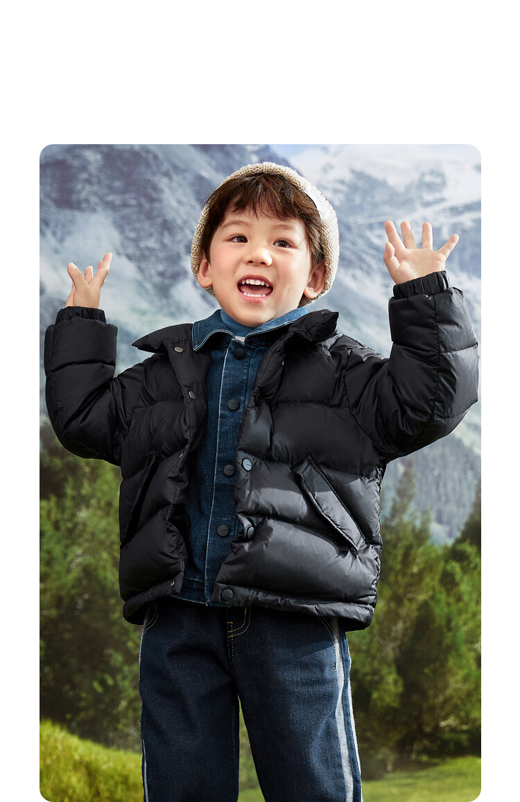 BALABALA Children's down Jacket, Boys And Girls Winter Coat, Patchwork Outerwear, Triple Protection, Warm Top, Versatile 2