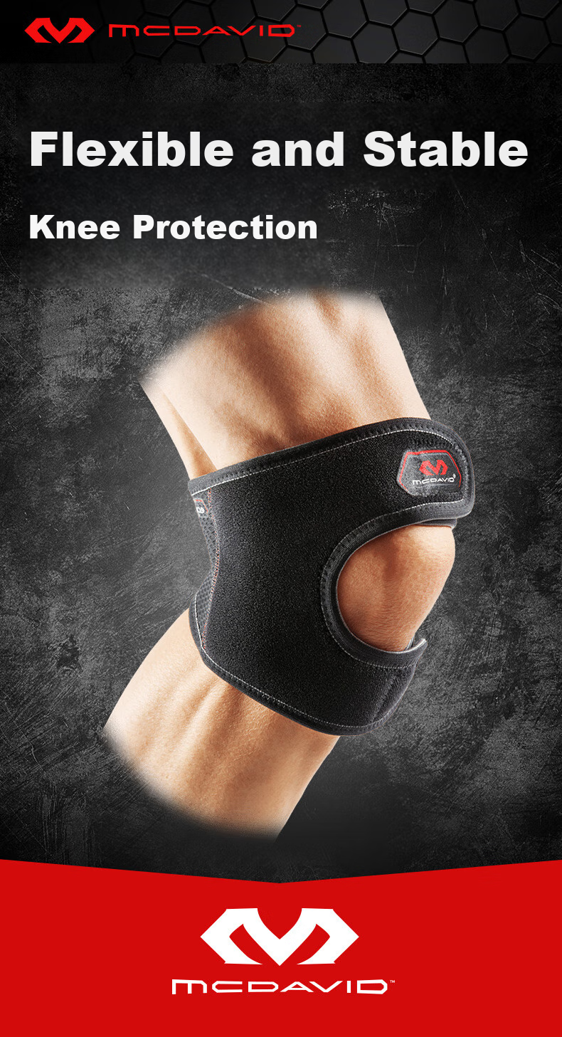 McDavid Hiking Running Cycling Outdoor Sports Knee Support, Adjustable Basketball Protective Knee Brace, Size S/M 1