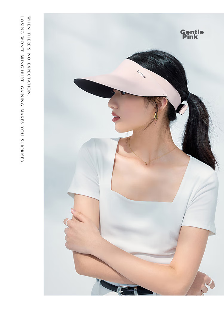Siggi Sun Protection Hat, Egg Roll Hat, Seamless Breathable Sun Visor, UV Protection, Face-Slimming Effect, Wide Brim Visor Hat SI95312 24