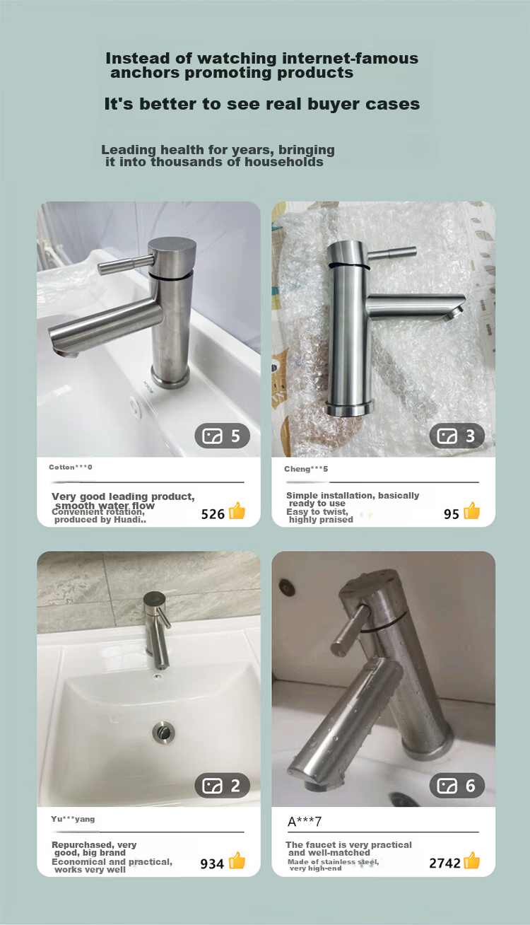 VATTI Basin Faucet, Washbasin, Face Basin, Bathroom Sink, Hot And Cold Stainless Steel Mechanical Arm, Swivel Rotatio 2