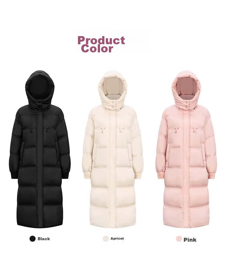 JD Original down Jacket, Spring And Autumn Casual Women's Style, 90% Down, Mid-Length, Comfortable, Versatile, Windproof, Warm Coat, Black, Size L 16