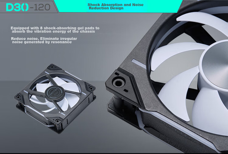 PHANTEKS D30 Building Block Version Zhengye 12cm Case Water Cooling Radiator ARGB Temperature Control Fan (30mm Thick/7 Blades High Air Pressure/Wireless Cable Connection/3-Piece Set/Black) 14