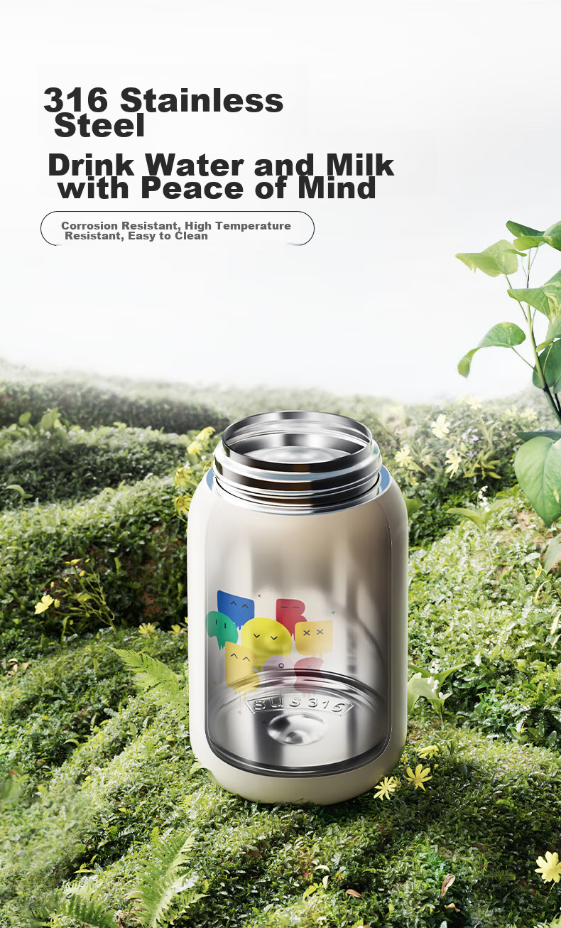 Bebebus Diamond-Like Children's Insulated Cup with Straw, Large Capacity Water Bottle, 316L Stainless Steel, for Primary School Students And Kindergarten Childre 10