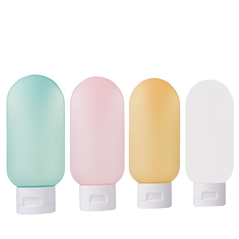 Hepo Travel Portable 4-Piece Refillable Bottle and Pouch Set for Cosmetics, Facial Cleanser, Shampoo, and Body Wash Empty Bottles Christmas Edition