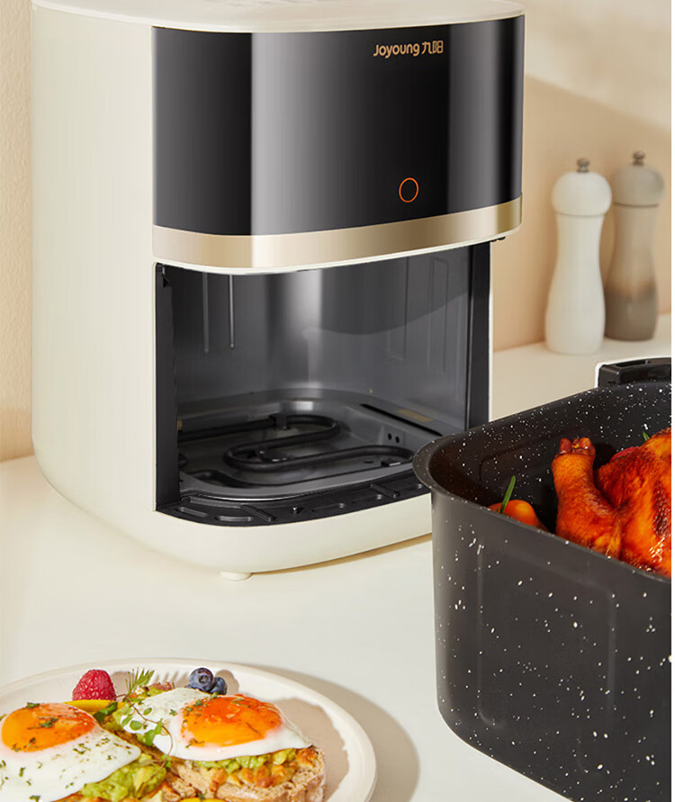 Joyoung Home 6.5L Large Capacity Electric Air Fryer with Upper And Lower Heating, No-Flip Design, Visible Window, 5 Cooking Modes, Adjustable Texture, Air Fryer KL65-V573 26