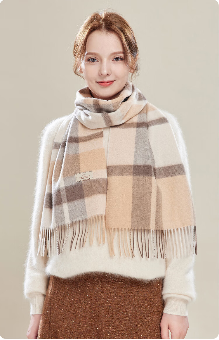 JIUMU 100% Cashmere Scarf Women Autumn Winter Shawl Warm Neck Warmer Birthday New Year Gift Box Set 14
