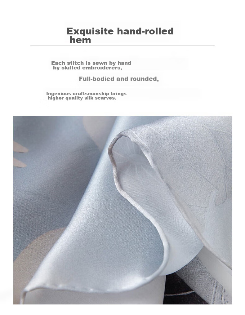 Hangsilu Silk Scarf for Women, Mulberry Silk Shawl, High-End Birthday Gift, Holiday Present for Mom And Teachers 4