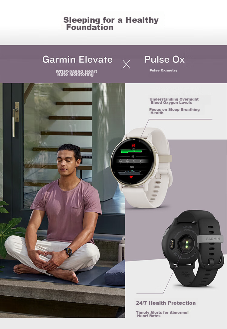 GARMIN Active5 Midnight Black Smartwatch for Heart Rate Monitoring, Cycling, Swimming, Fashion Sports, Birthday Gift 4