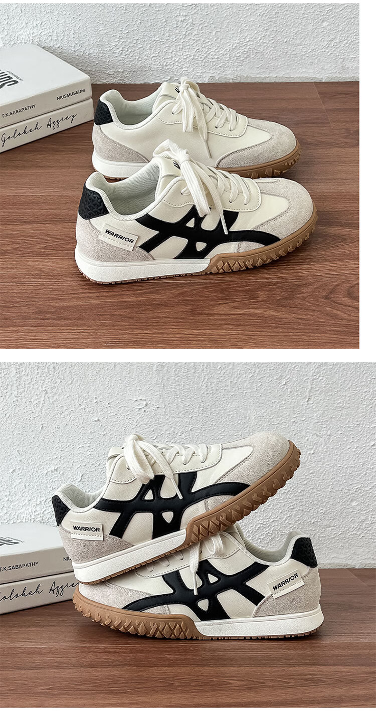 Warrior Red Women's Training Shoes Autumn Retro Niche Casual Sports Sneakers 5062 Beige/Black Size 35 14