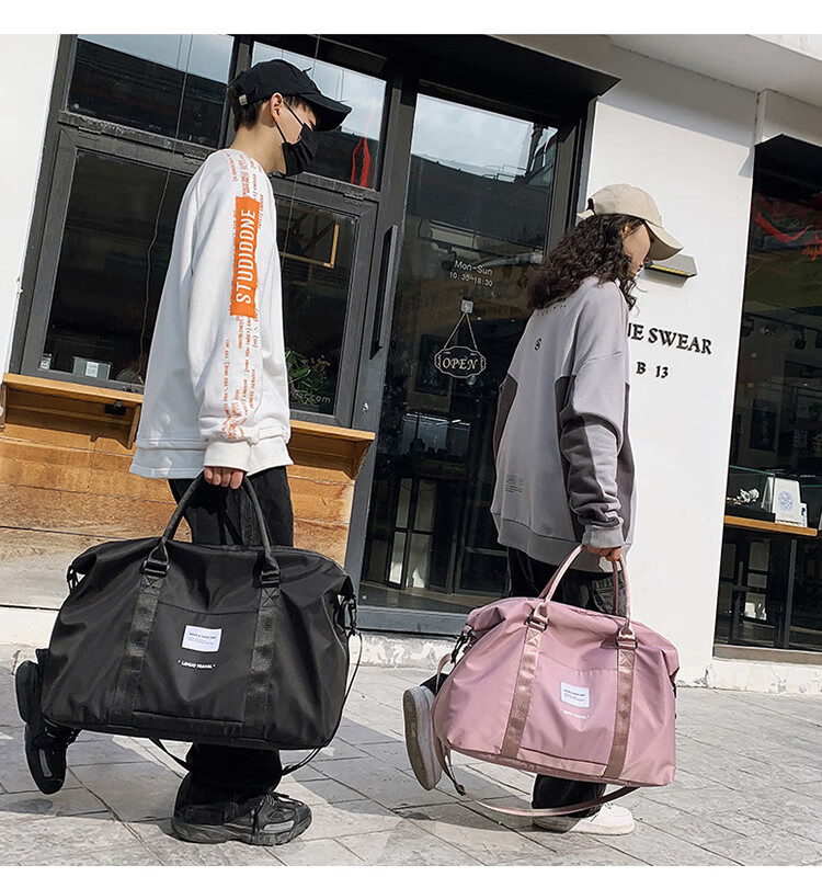 Lehuolvxing Travel Bag for Men, Large Capacity Handheld Luggage Bag, Portable with Handle, Suitable for Short Trips And Carry-On, Simple Storage Bag 15